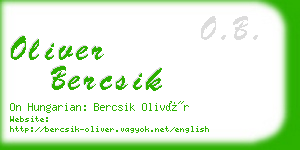 oliver bercsik business card